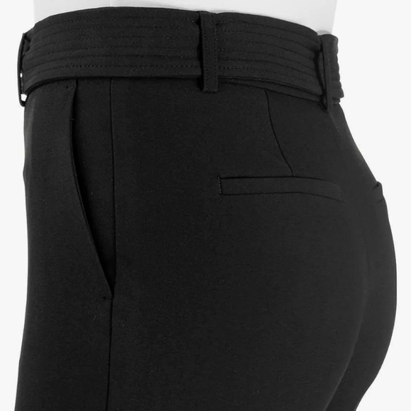 Womans Dress Pant Removable Belt w/ Stitch Detail Slim Leg Black Size 12 - Picture 10 of 10